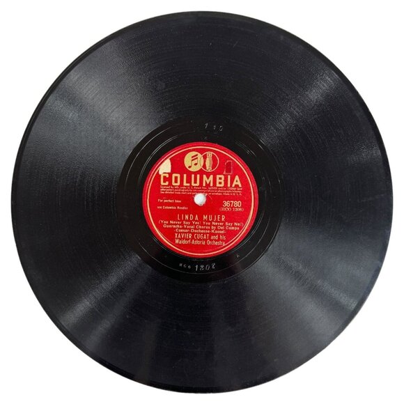 Xavier Cugat Linda Mujer / Tico Tico 10in Shellac 78 RPM Columbia 36780 Vintage - Picture 3 of 5
